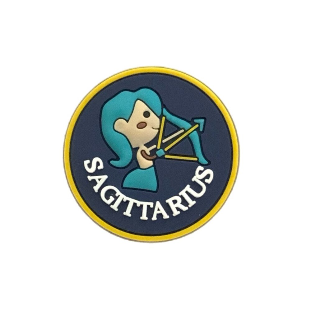 Sagittarius Zodiac Sign Cartoon Blue Yellow Croc Charm